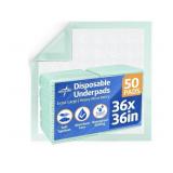 Medline Super Absorbent Underpad, 36' x 36', 50