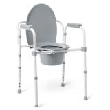 Medline 3-in-1 Steel Bedside Commode, Elongated