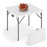 34' Folding Card Table, Heavy Duty Plastic Square
