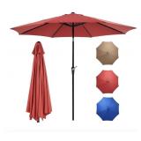 9ft Patio Umbrella with Tilt and Crank Button & 8