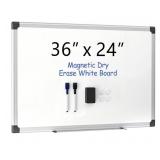 VUSIGN 36' x 24' Magnetic Whiteboard for Wall,