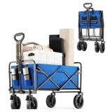 Folding Wagon Cart with Wheels, 330lb