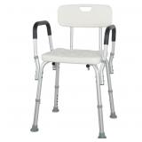 White Shower Bench with Adjustable Design, P