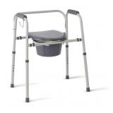 Medline 3-in-1 Steel Adjustable Bedside Commode