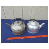 (2) Vintage Aluminum Teapots