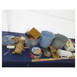 Buckets, Rope, Clothes Pins, Etc