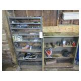 (2) Metal Shelves w/ Contents