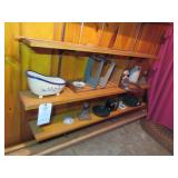Collectibles (bottom two shelves)
