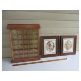 (2) Framed Prints & Display Case