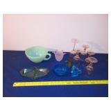 Jadeite Batter Bowl & Colored Glass