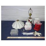 Lamp, Glass Baskets & Wind Chimes