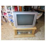 Trutech 27" Color TV w/ Stand & contents