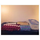 Tote of Handmade Afghans