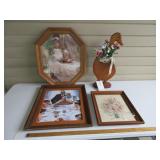 (2) Hand Embroidered Wall Hangings, Print & Duck