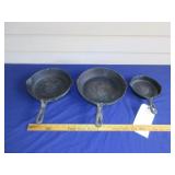 (3) CI Skillets