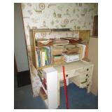 Desk, Bookshelf, Old Magazines & Books
