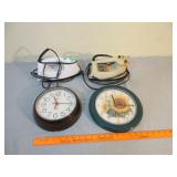 (2) Irons & (2) Clocks