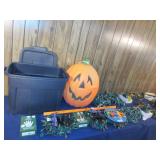 Lg Assortment of Xmas Lights & Lighted Pumpkin