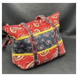 Vera Bradley Style Red/Black Paisley Tote Bag
