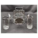 Kimoko Silver Knight Highball Glasses w/Caddy