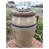 Antique 2 Gallon Butter Churn Crock w/Lid