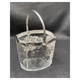 MCM Silver Leaf Glass Ice Bucket