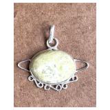 NEW Sterling Silver Pendant w/Yellow Opal Stone