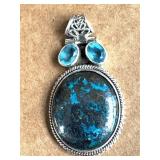 NEW Sterling Silver Pendant w/Gemstones