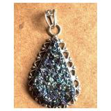 NEW Sterling Silver Pendant w/DRUZY Gemstone