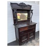 Antique OAK Server Buffet w/Mirror