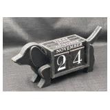 Primitive Black Dachshund Perpetual Calendar