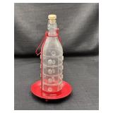 Vintage Glass Bottle Bird Feeder
