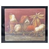 Fall Themed Glass Cutting Board