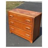 Antique Waterfall Dresser w/3 Drawers