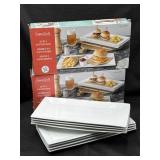 New! 2 Sets of 4 Vitrified Stoneware Trays
