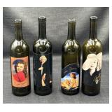 4 Vintage Marilyn Monroe/Norma Jean Wine Bottles