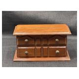 Vintage Dresser Top Wood Jewelry Box