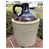 Antique 2gal Stoneware Whiskey Jug 2-Tone