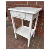 Antique Porcelain Enamel Top Side Table