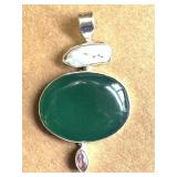 NEW Hand-Crafted Pendant w/Tsavorite & Topaz