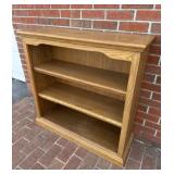 Solid Oak 3-Shelf Bookcase w/Adjustable Shelves