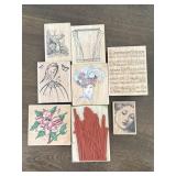 Misc Wood Mounted Rubber Stamps