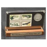 1971 Wildlife Conservation 8¢ Stamp Block & Medal