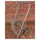 Vintage Metal Rolling Utility Cart w/Wire Basket