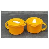 Tupperware Orange Snack Container w/ Flip-Top Lid