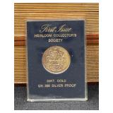 1974 Heirloom Society .999 Silver Proof w/24K Gold