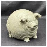 Vintage Concrete Pig Statue Garden Decor