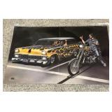 Dave Mann Easyriders Centerfold- Flames & Chopper