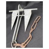 Galvanized Boat Anchor with Chain  Heavy Duty