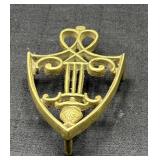 Vintage Cast Brass Sad Iron Trivet Stand 7in
